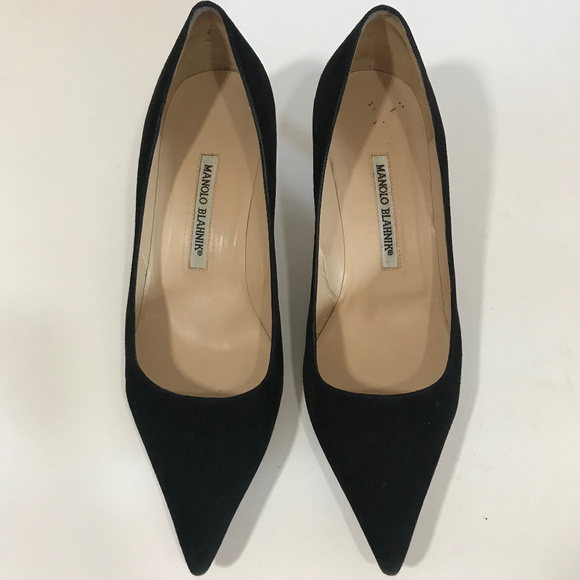 Manolo Blahnik Black Suede Pumps - Picture 2 of 4